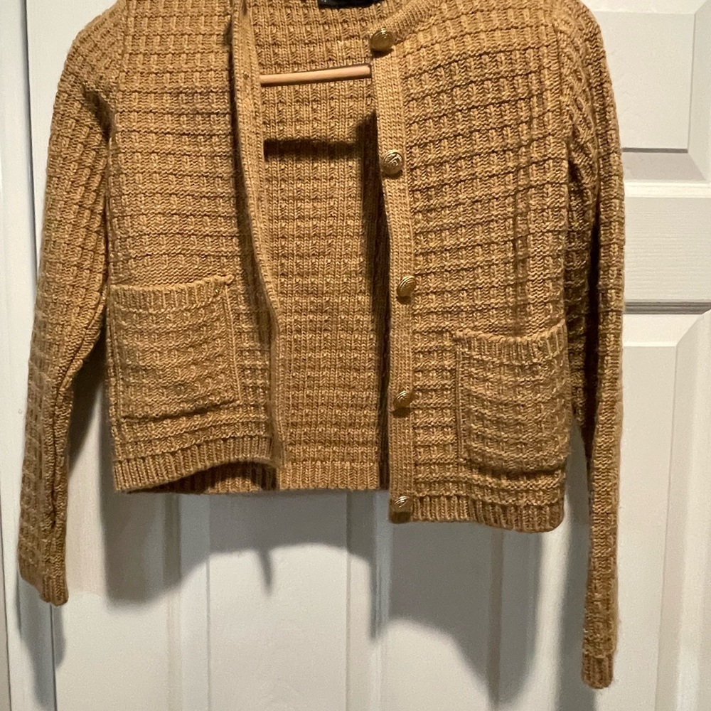 Mango Women's Camel Cardigan Sweater